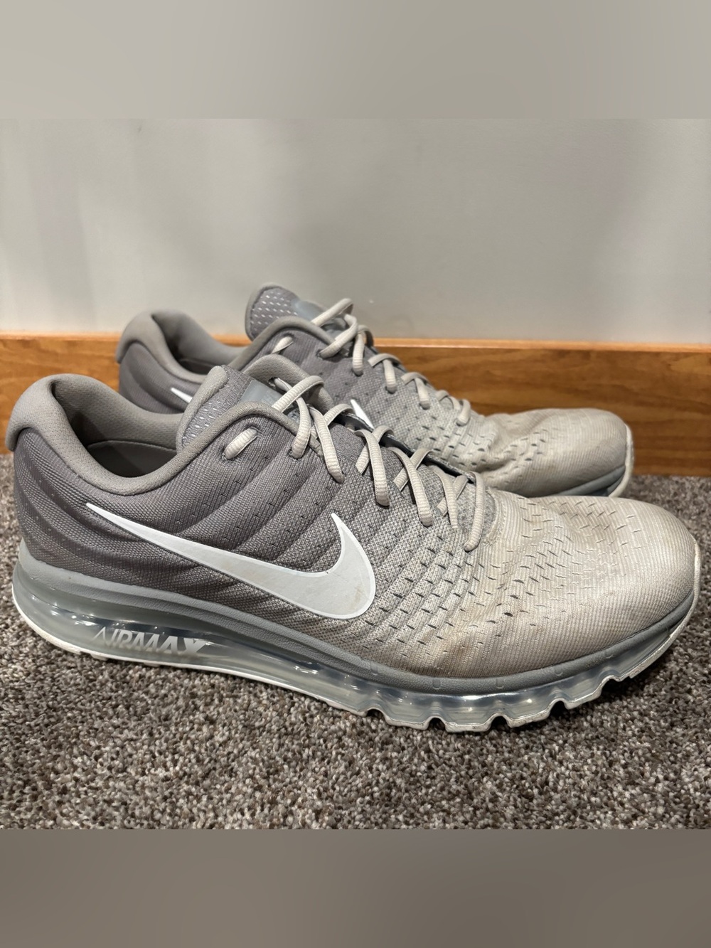 Nike Air Max 2017 Mens Size 15 Gray Athletic Running Walking Shoes Sneakers